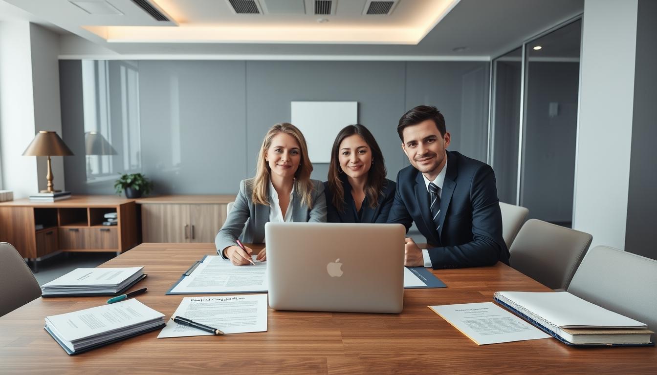 Senior legal team and family support